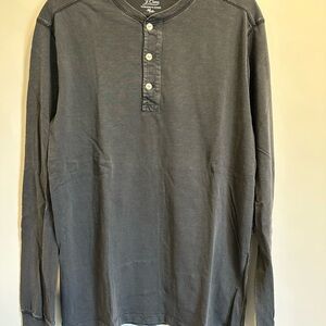 J.Crew Garment-Dyed Charcoal Henley Shirt
